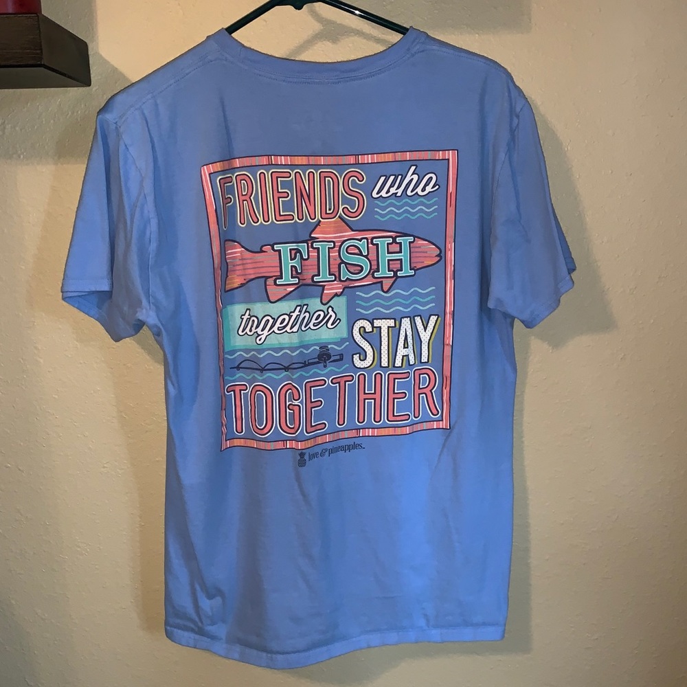 Blue shirt sleeve t-shirt